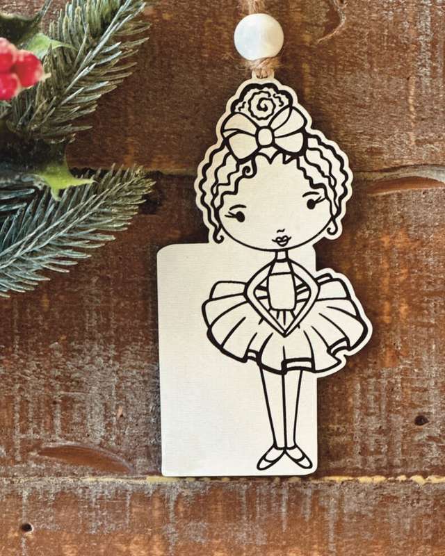 Digital download Cute dancer ballet svg ornament file for Glowforge and laser cutters  SVG FILE ONLY
